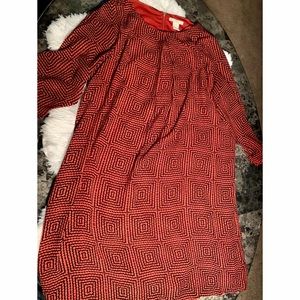 Burnt orange and black fall dress